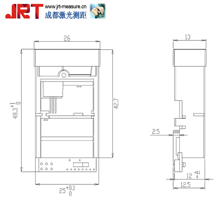 室外测距模块机械尺寸图